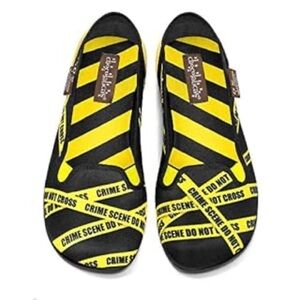 Crime Scene Yellow and Black Flats by Hot Chocolate Design NWOT